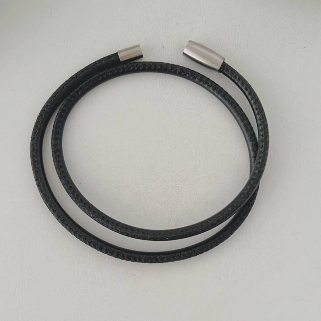 das Wickelarmband Nappaleder Herren schwarz