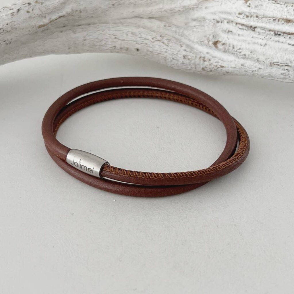 Wickelarmband Nappaleder Herren braun