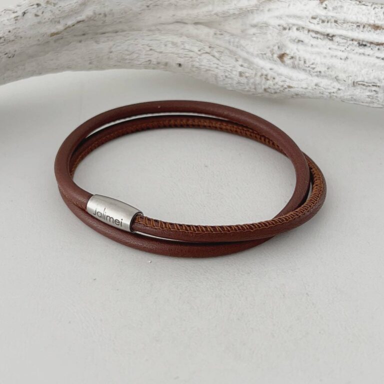 Wickelarmband Nappaleder Herren braun