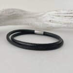 Wickelarmband Nappaleder Herren schwarz