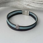 das Herren Lederarmband blau vintage