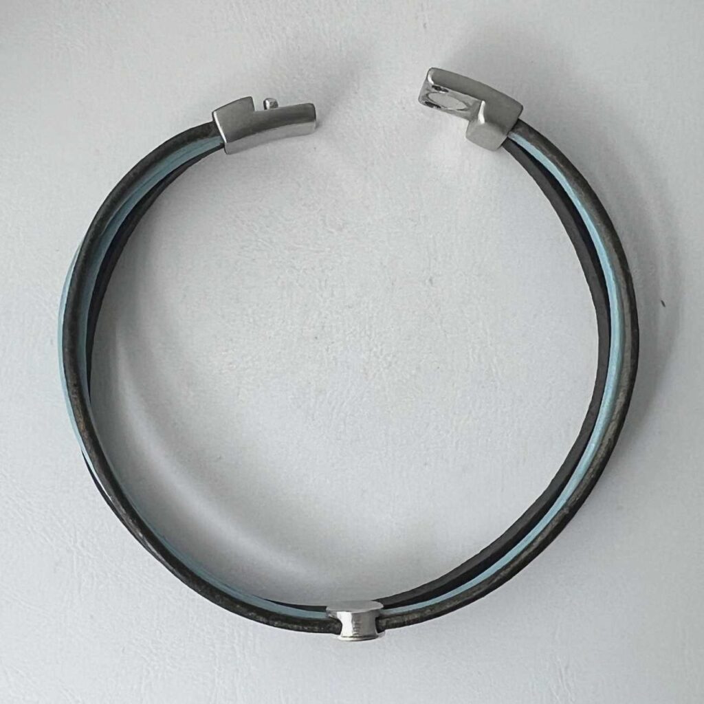 Herren Lederarmband blau vintage