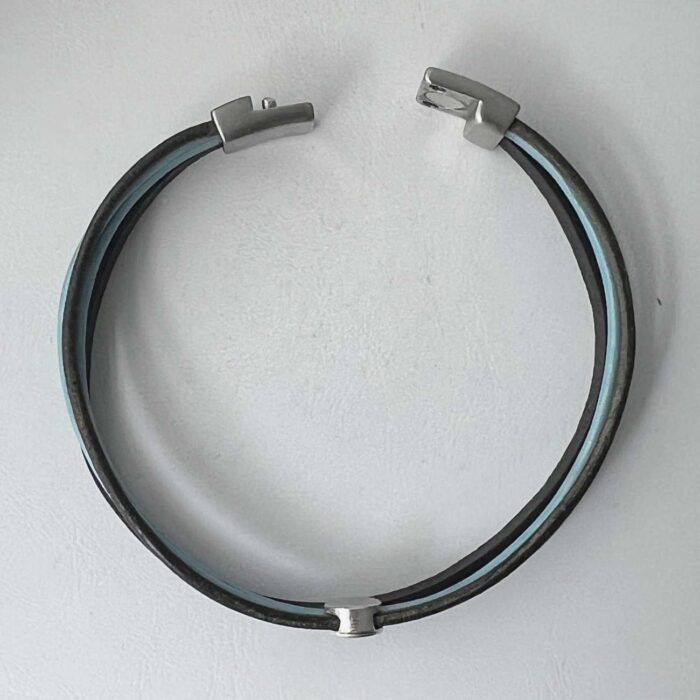 Herren Lederarmband blau vintage