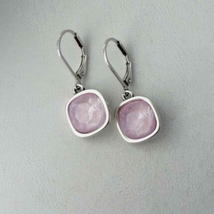 Ohrhänger mit Glitzersteinen rosa