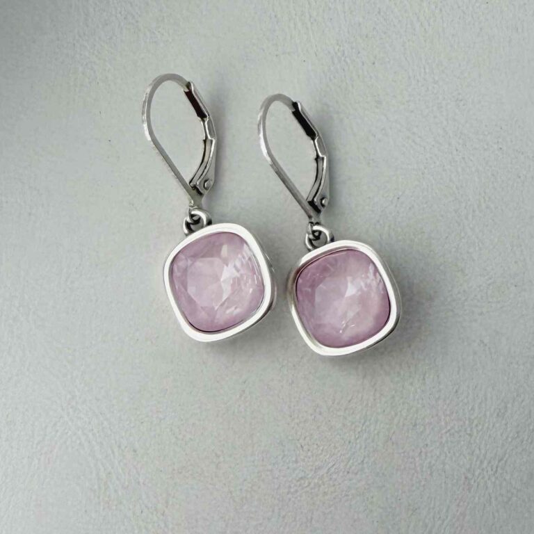 Ohrhänger mit Glitzersteinen rosa