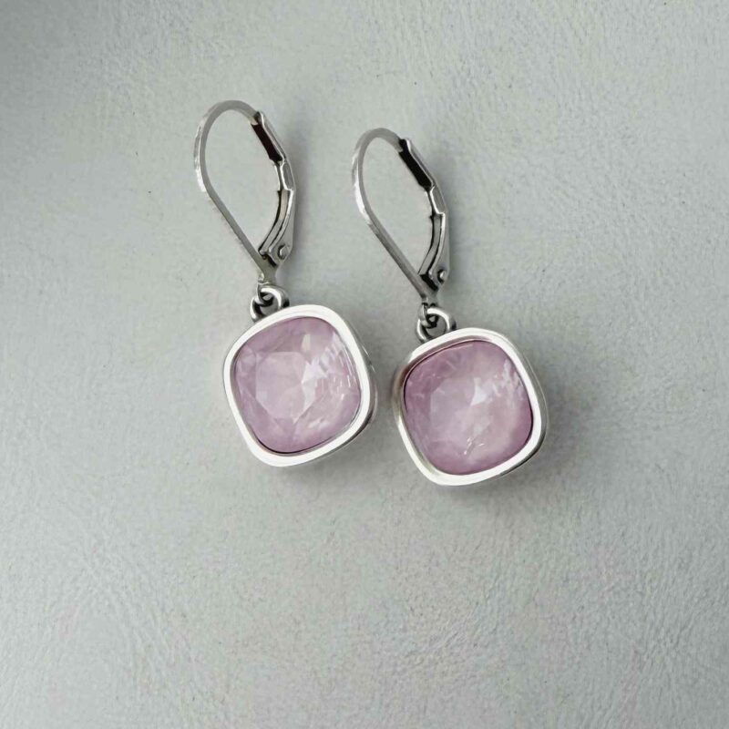 Ohrhänger mit Glitzersteinen rosa