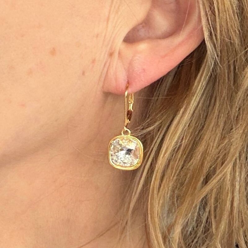 schöner Ohrhänger mit Glitzerstein crystal